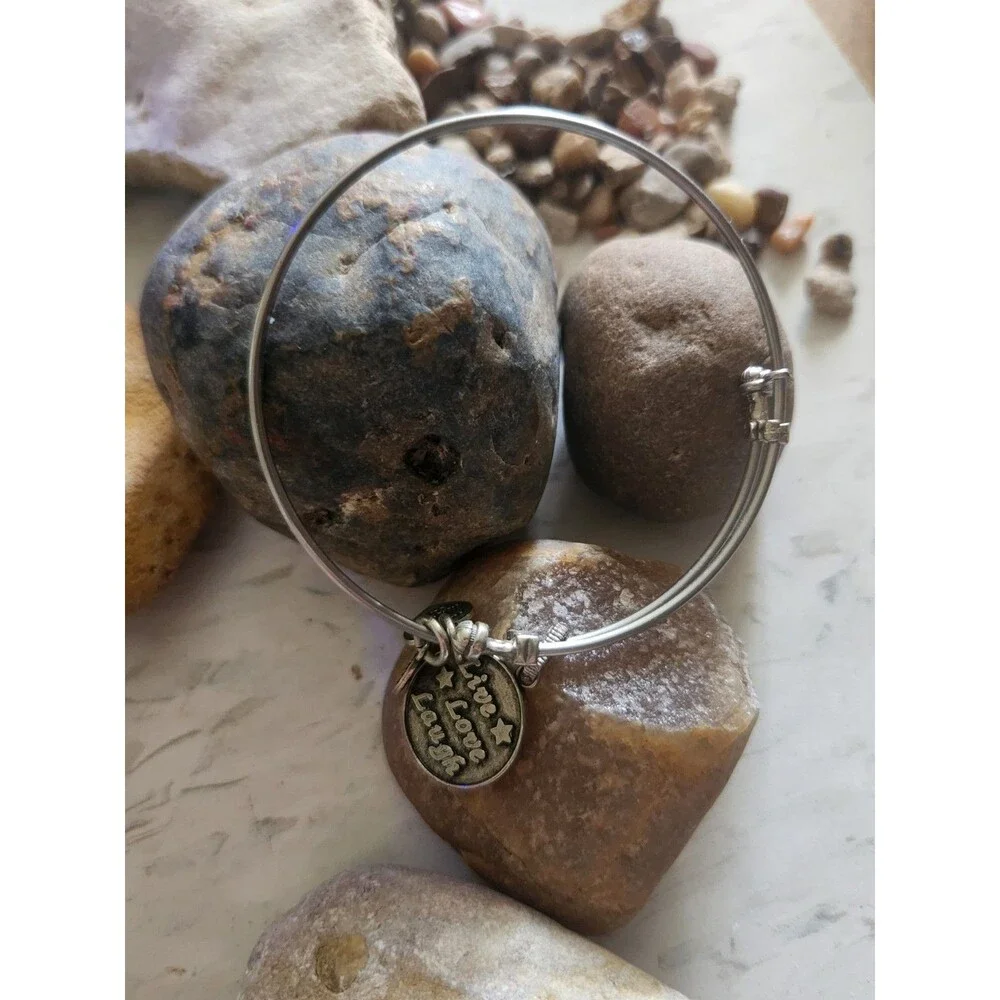 Angelica Bangel Bracelet. Live Love Laugh Inspirational Dangly Bracelet. Gift